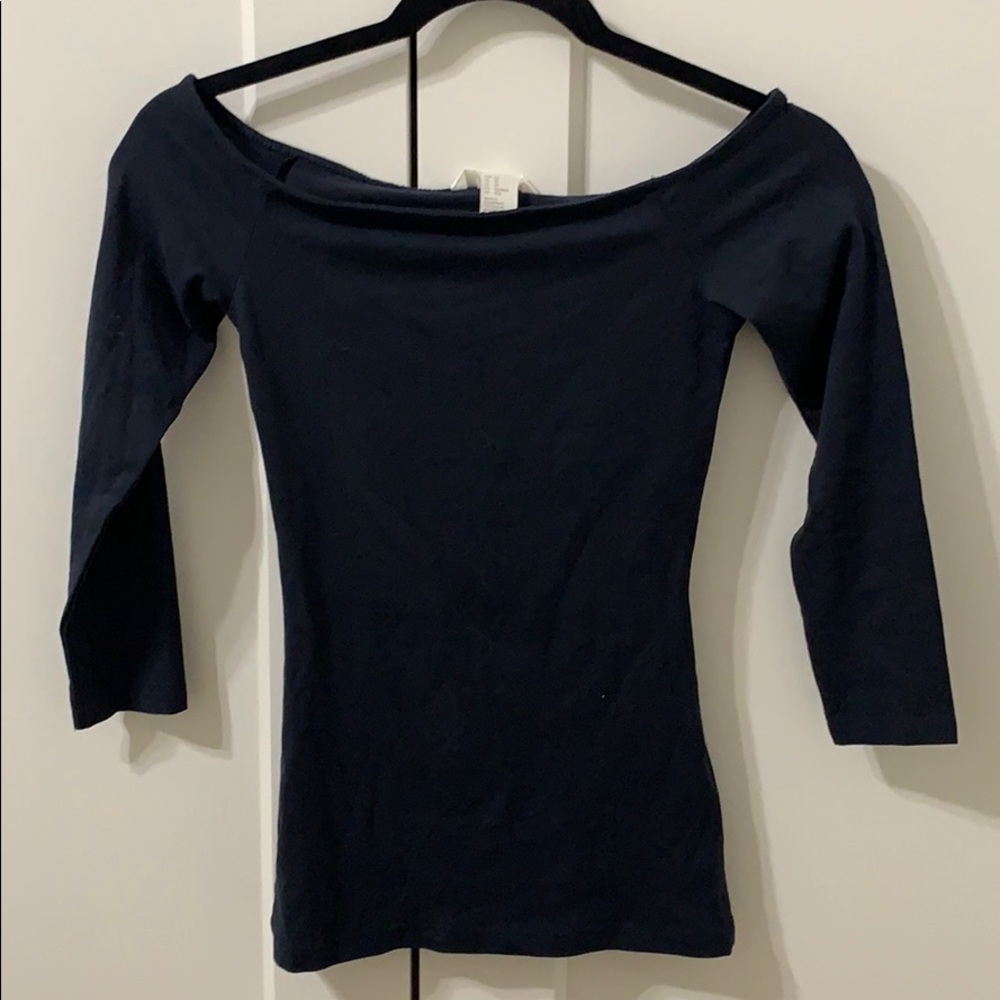 H&M Navy Blue Off the Shoulder